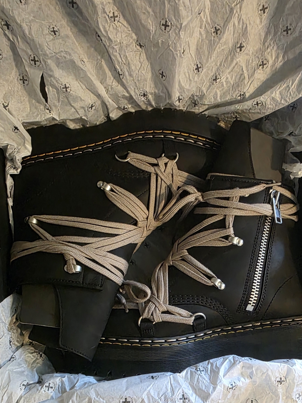 RICK OWENS+DR MARTENS 1460 MEGALACE QUAD RO - Picture 10 of 11